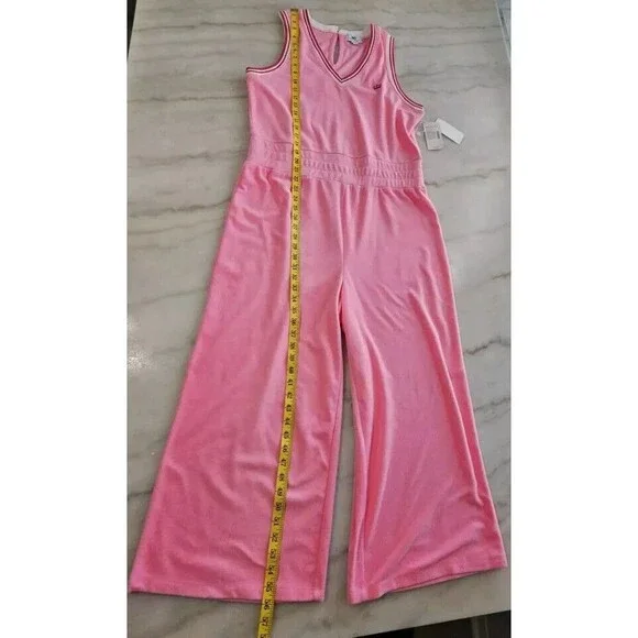 NWT Juicy Couture Light PINK Terry Capri Length Jumpsuit, New - Picture 9 of 16